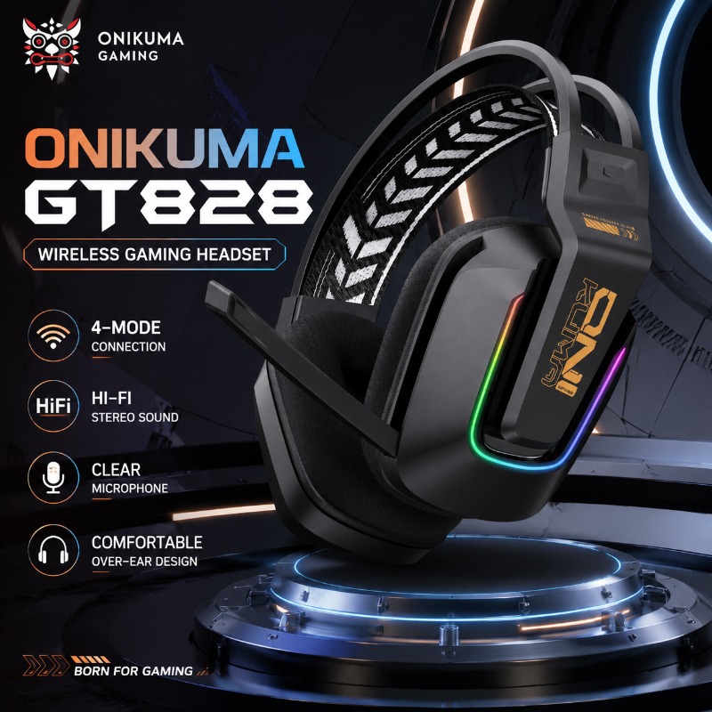 Esports Gaming Headset - ONIKUMA GT828 Gaming Headset 4 Mode