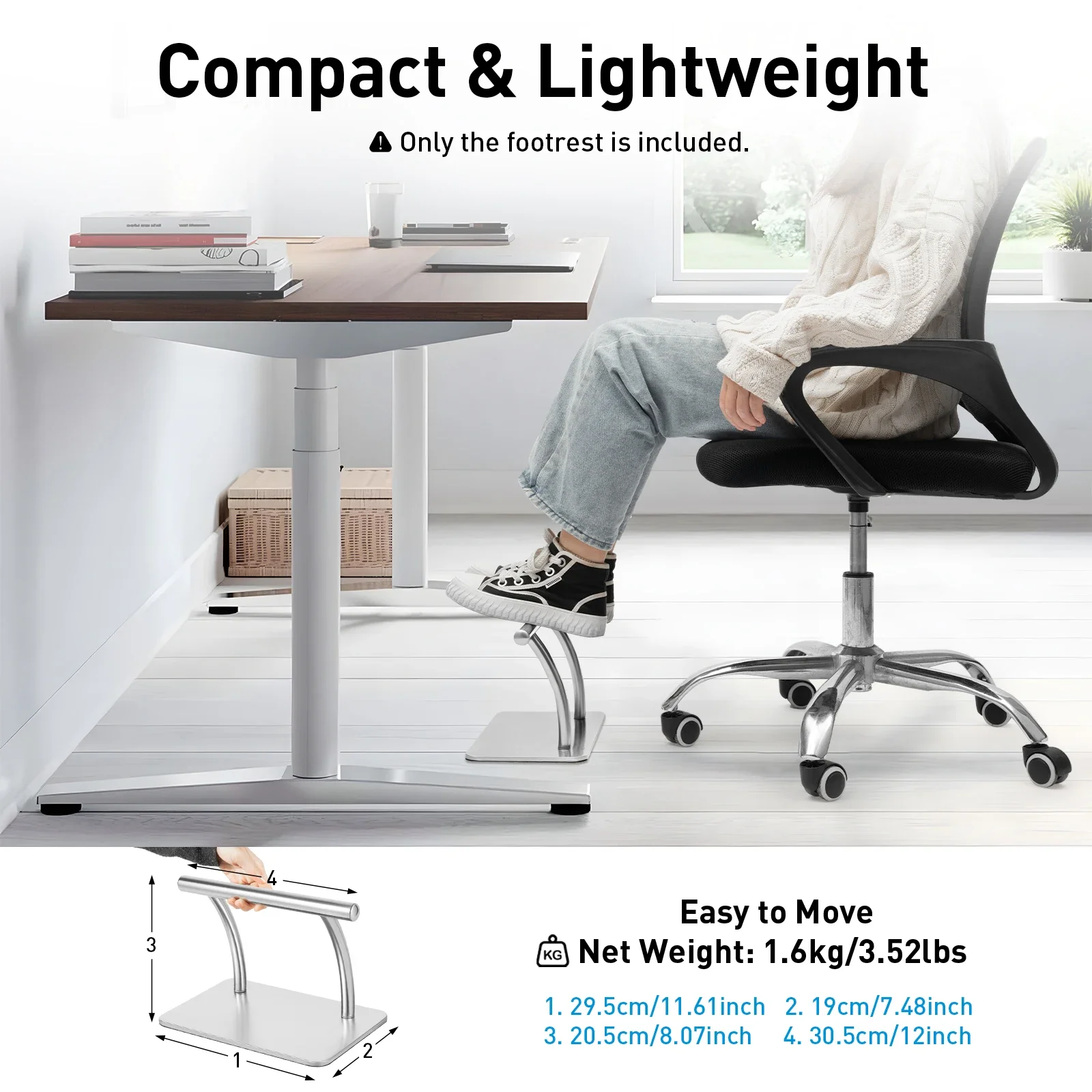Stainless Steel Foot Rest for  - Footrest Under Desk 评论和价格